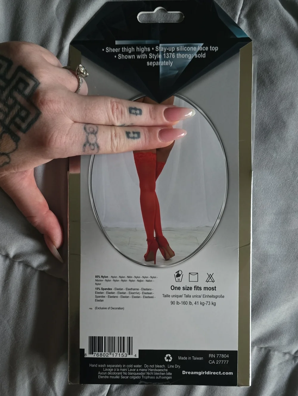 Red Lace Thigh High Tights